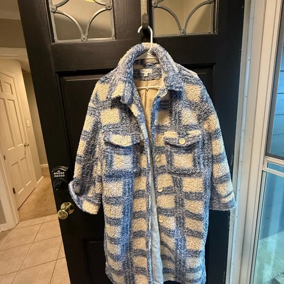 MARBLE Blue and Cream Teddy Jacket - Picture 1 of 9